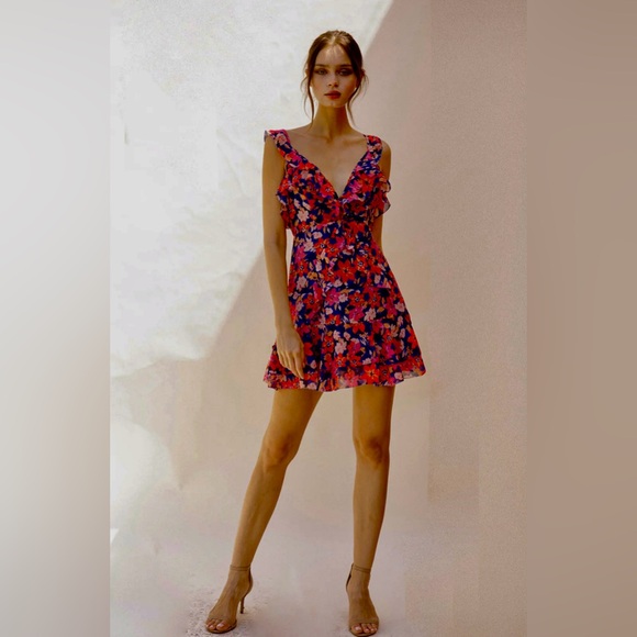 NWT Storia Maui Mini Floral Dress - Picture 4 of 16